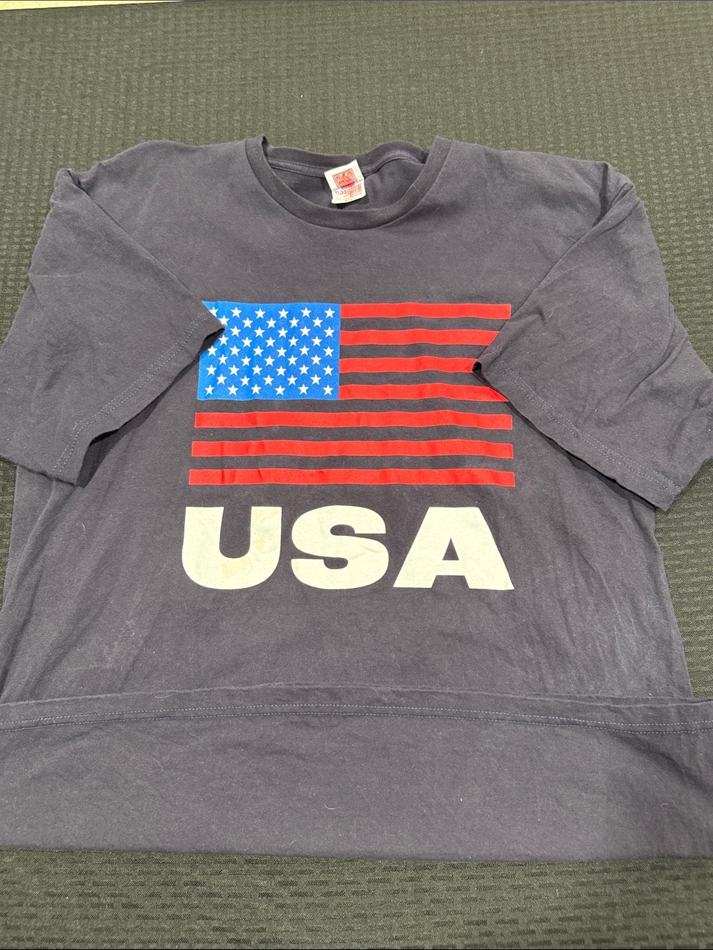 Bayside USA Flag Graphic T-Shirt in Navy size 2XL